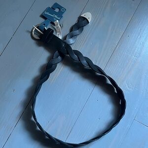 Women’s Size Small Universal Thread Black Braided Belt with Silver Buckle